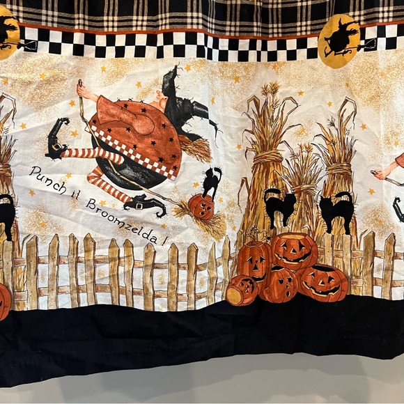 Rare Vintage Handmade Halloween Witch Pumpkin Harvest Chore Dress Maxi Pinafore - Picture 6 of 12